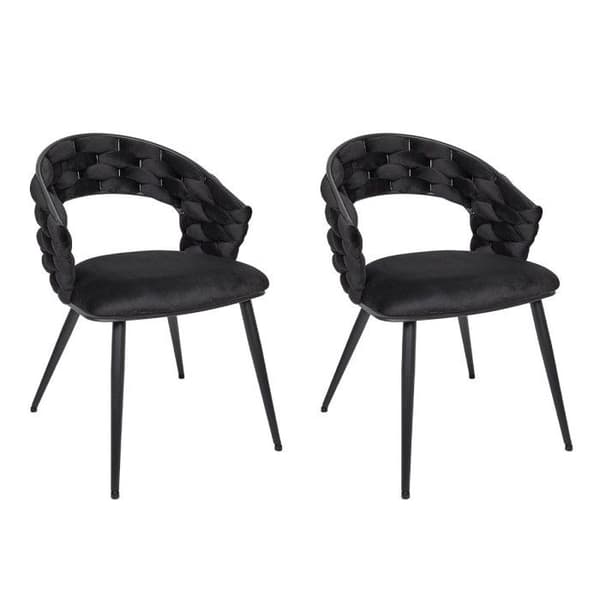 Set med 2 Designstolar "Sawyer" 82cm Svart