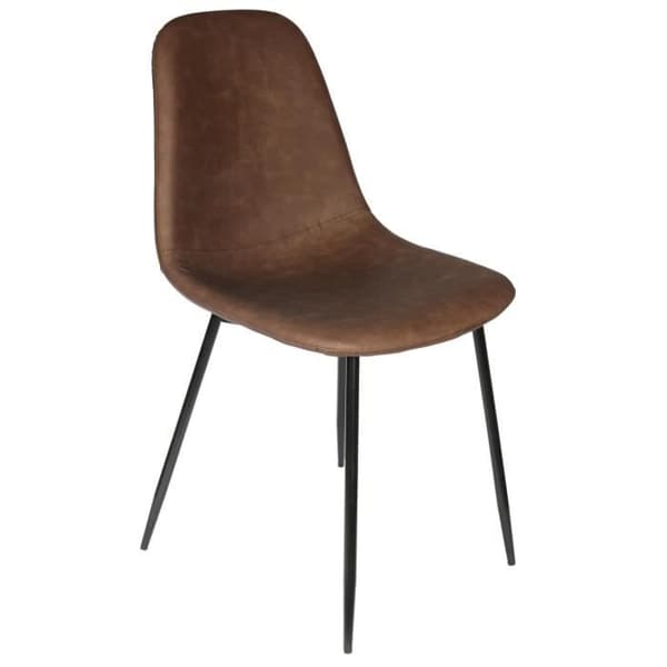 Chaise PU Amber Marron Home Deco Factory