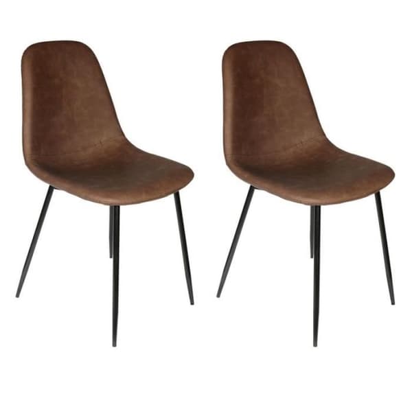 Designstolar - PARIS PRIX - Paket med 2 - Syntetläder - Brun