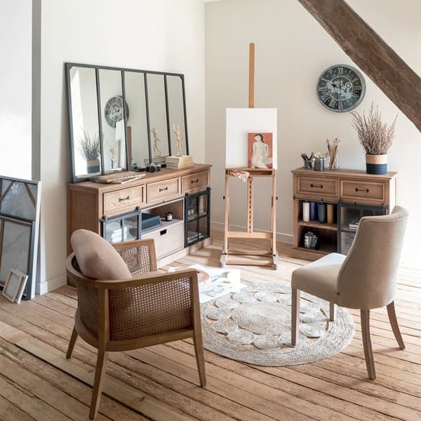 Stoldesign - Livia - Tyg - Beige - Trä - Spånskivor - Etnisk - Annanstans