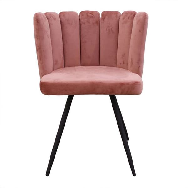 Stol - AC-DÉCO - Ariel - Velouröverdrag - Rosa - Kontemporär - Design - Metall