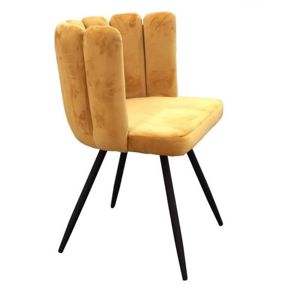 Fåtölj med gul sammet - H 50 cm - ARIEL