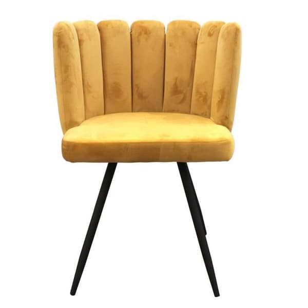 Fåtölj med gul sammet - H 50 cm - ARIEL