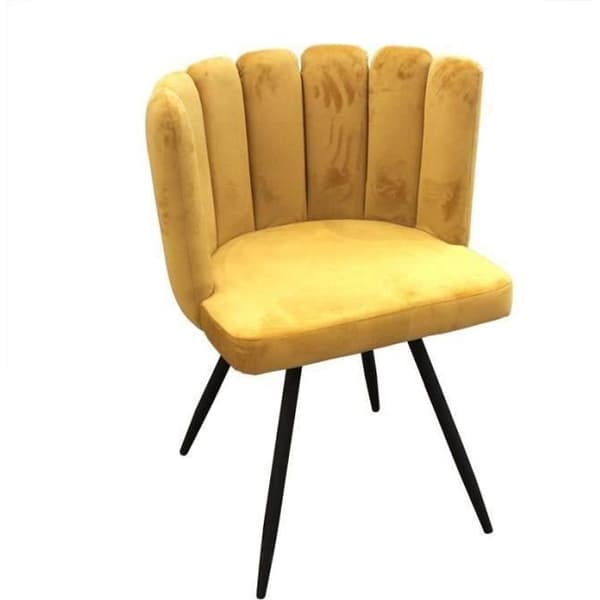 Fåtölj med gul sammet - H 50 cm - ARIEL