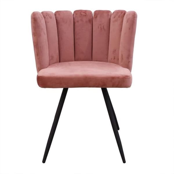 Stol - Ariel - Sammet - Rosé - Halvrund rygg - 1 plats