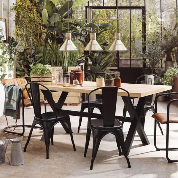 Stol - ATMOSPHERA - Niko - Vintage Stil - Färg Svart - Material Metall