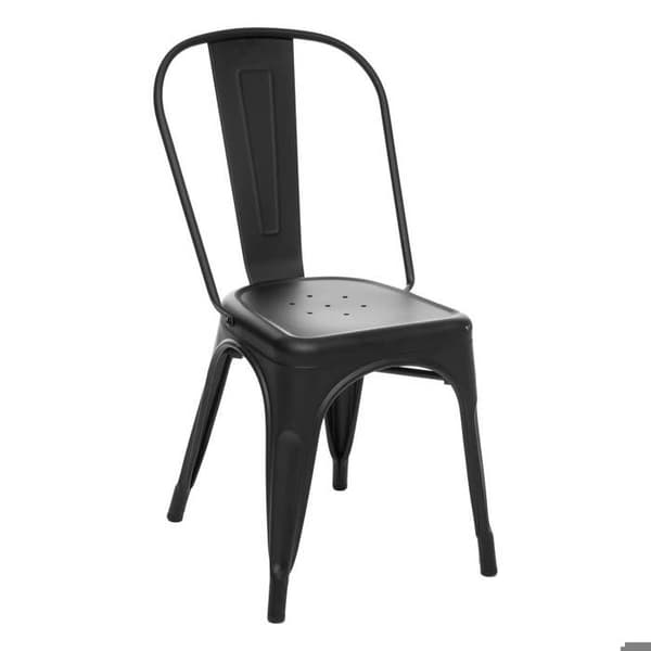 Stol - ATMOSPHERA - Niko - Vintage Stil - Färg Svart - Material Metall