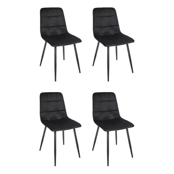 Paket med 4 Stolar "Mateo" 88cm Svart