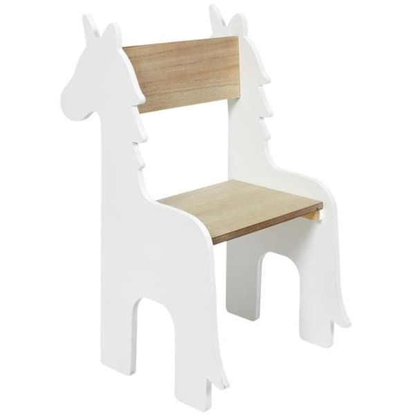 Home Deco Kids HD7477 Barnstol Ungdoms Licorne Vit och beige Trä H60 x 33 x 41 cm
