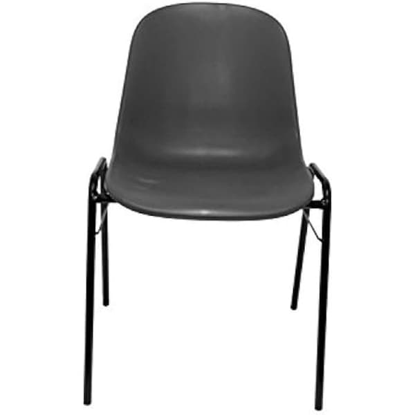 Set med 2 Alborea stolar - Piqueras y Crespo - Grå PVC - Ergonomisk och stapelbar