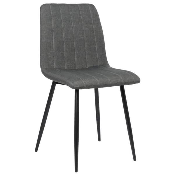 Set med 4 Stolar för Matplats Dijon i Tyg eller Sammet - CLP - Kontemporär - Design - Mörkgrå - Metall