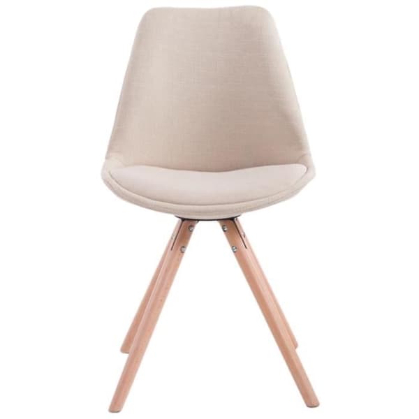 Set av 4 Matstolar - CLP - Toulouse i Tyg - Träben - Skandinavisk Design - Kräm-Natur
