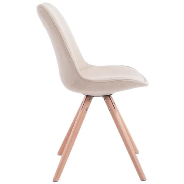 Set av 4 Matstolar - CLP - Toulouse i Tyg - Träben - Skandinavisk Design - Kräm-Natur