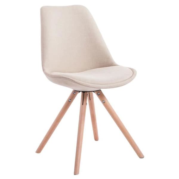 Set av 4 Matstolar - CLP - Toulouse i Tyg - Träben - Skandinavisk Design - Kräm-Natur