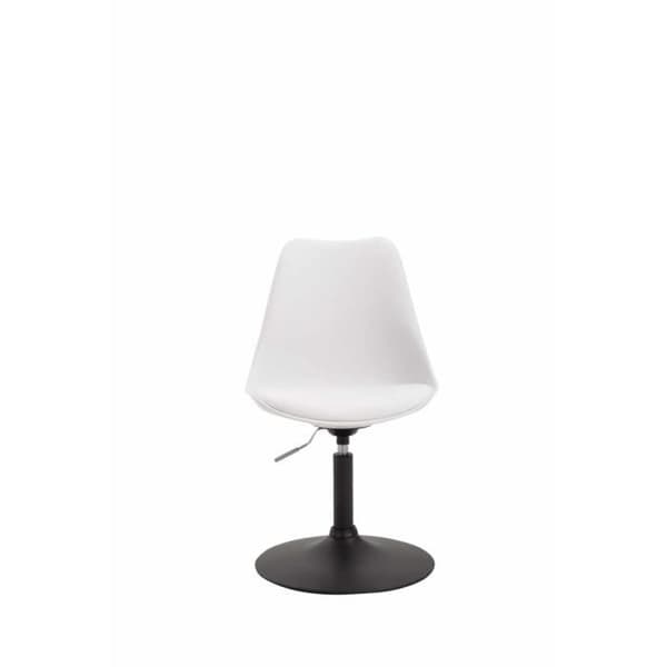 Set med 4 Maverick matsalsstolar Plast Vridbar sits metallpelare, vit-svart