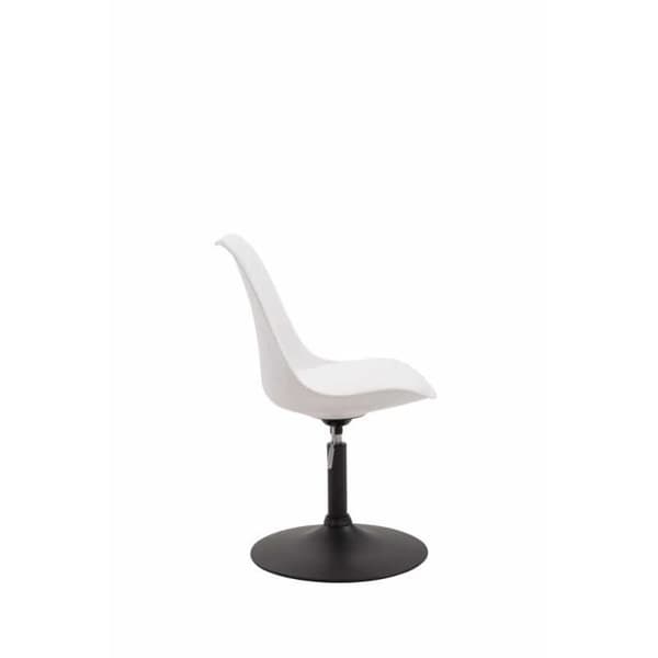 Set med 4 Maverick matsalsstolar Plast Vridbar sits metallpelare, vit-svart