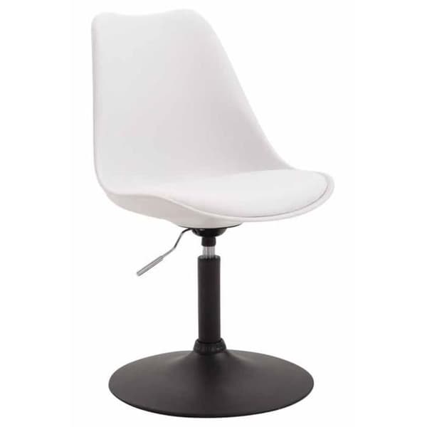 Set med 4 Maverick matsalsstolar Plast Vridbar sits metallpelare, vit-svart