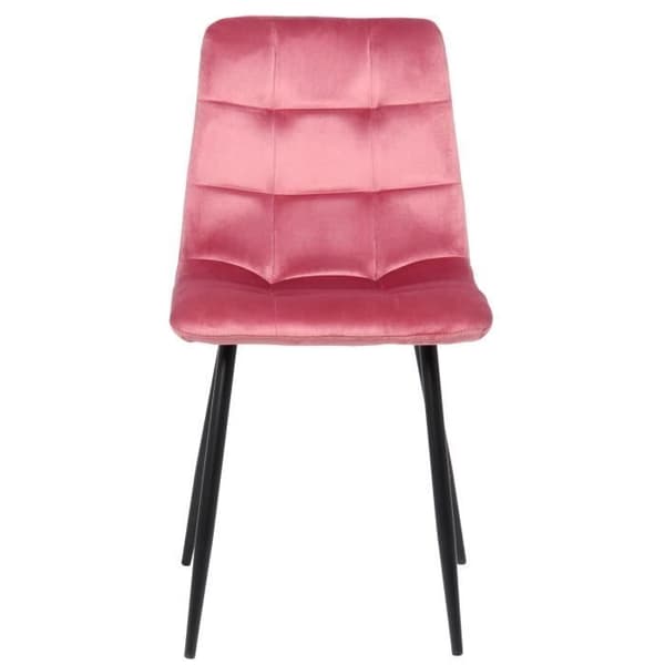 Matsalsstolar Tilde - CLP - Set om 4 - Rosa - Sammet - Svart metall