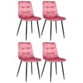Miniatyrbild 1 av 4: Matsalsstolar Tilde - CLP - Set om 4 - Rosa - Sammet - Svart metall