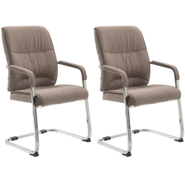 Chaises Cantilever XXL Anubis - CLP - Set med 2 - Taupe Tyg - Armstöd - Maxvikt 260 kg