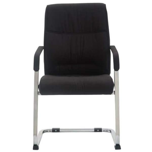 Set av 2 XXL Anubis Cantilever Stolar i Tyg med Chassi i Kromad Metall, Svart