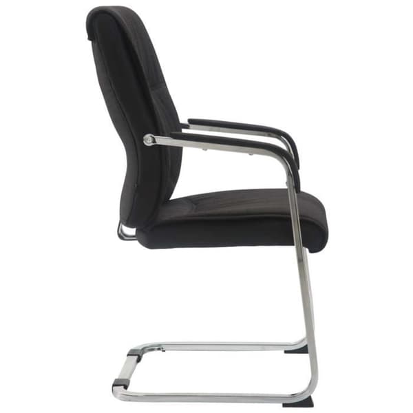Set av 2 XXL Anubis Cantilever Stolar i Tyg med Chassi i Kromad Metall, Svart