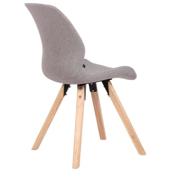 Set med 4 Luna Matstolar med träben, Grå-Tyg