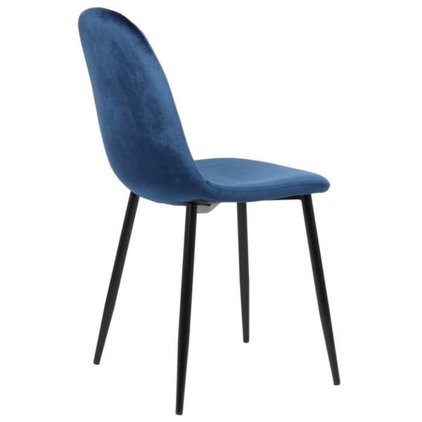 Set med 4 Napier matsalsstolar med svart metallben, blå sammet