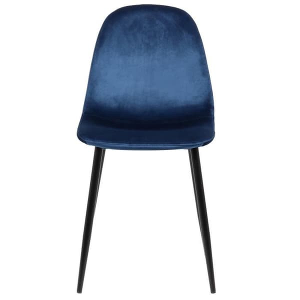 Set med 4 Napier matsalsstolar med svart metallben, blå sammet