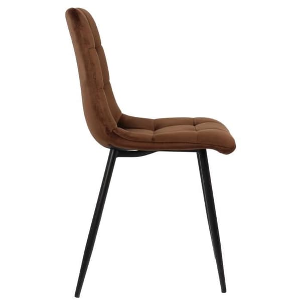 Set av fyra matsalsstolar Tilde - CLP - Brun-velour - Samtida - Design - Inomhus