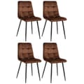 Miniatyrbild 1 av 4: Set av fyra matsalsstolar Tilde - CLP - Brun-velour - Samtida - Design - Inomhus