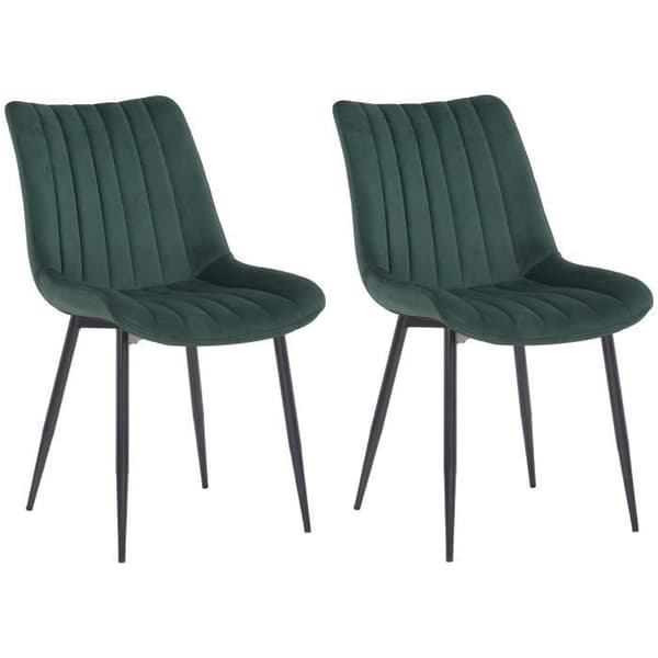 Set med 2 Rahden Matstolar i Sammet - CLP - Grön - Modern Skandinavisk Stil