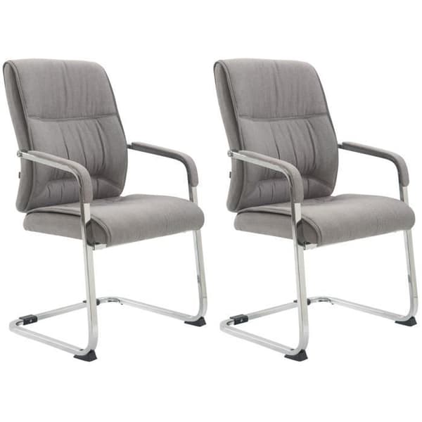 Chaises Cantilever XXL Anubis - CLP - Set om 2 - Grått tyg - Med armstöd - Vikt upp till 260 kg