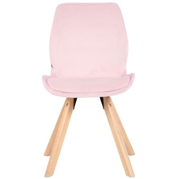 Matsalsstol - Luna - Rosa Sammet - Skandinavisk Design - Träben - Optimal Komfort