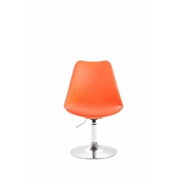 Set med 4 Maverick matsalsstolar Plast Vridbart säte metallpelare, orange-krom