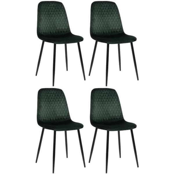 Set med 4 Giverny Matstolar i Tyg eller Sammet - CLP - Design - Kontemporär - Grön - Metall