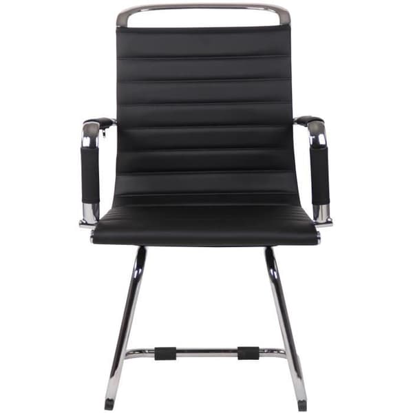 Chairs cantilever Balve - CLP - Set of 2 - Black - Faux leather - Armrests in metal