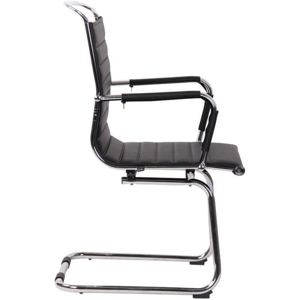 Chairs cantilever Balve - CLP - Set of 2 - Black - Faux leather - Armrests in metal