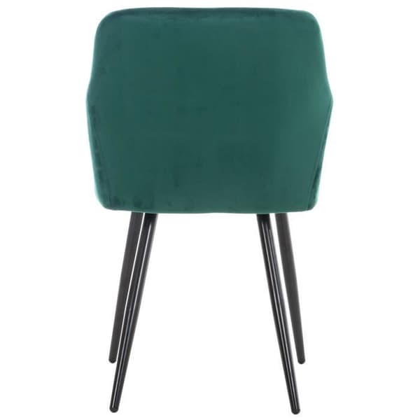 Satslucka av 2 Matstolar Shila med Armstöd och Metallben - Grön - Elegans - Chic - 100% Polyester
