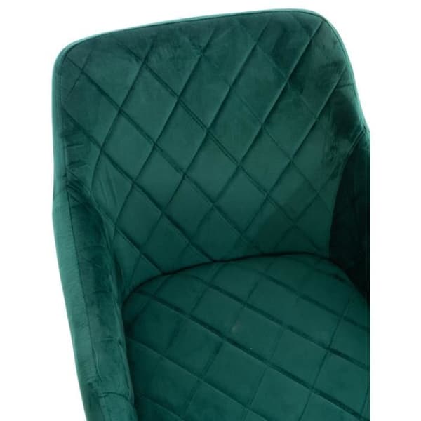Satslucka av 2 Matstolar Shila med Armstöd och Metallben - Grön - Elegans - Chic - 100% Polyester