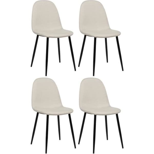Set med 4 matstolar - CLP - Napier - Svart metallunderrede - Bekväm och designad