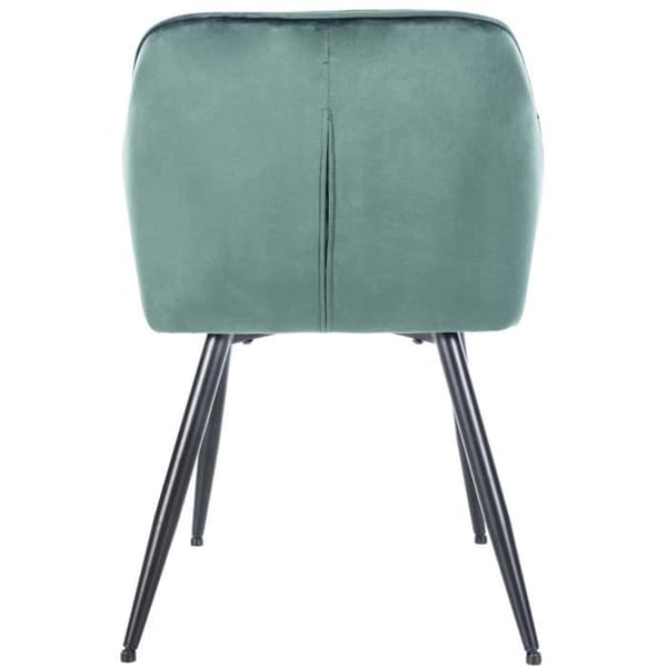 Matstol Cassis Velour med Armstöd och Metallben, Grön-Velour