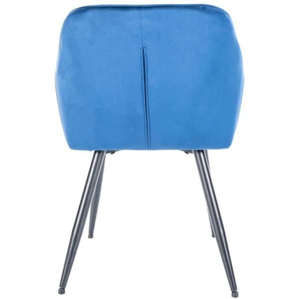 Cassis Velvet Matstol med armstöd och metallben - Blå - CLP - Samtida - Design
