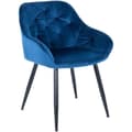 Miniatyrbild 1 av 4: Cassis Velvet Matstol med armstöd och metallben - Blå - CLP - Samtida - Design