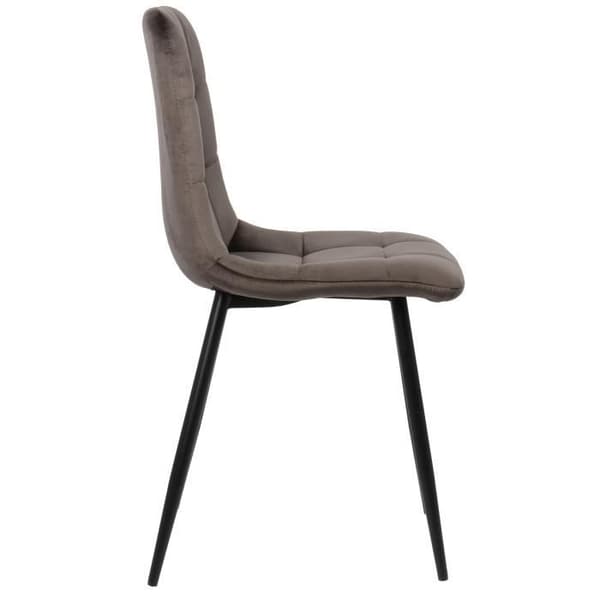 Set om 4 matstolar Tilde - CLP - Grå-Velour - Bekväm och designad