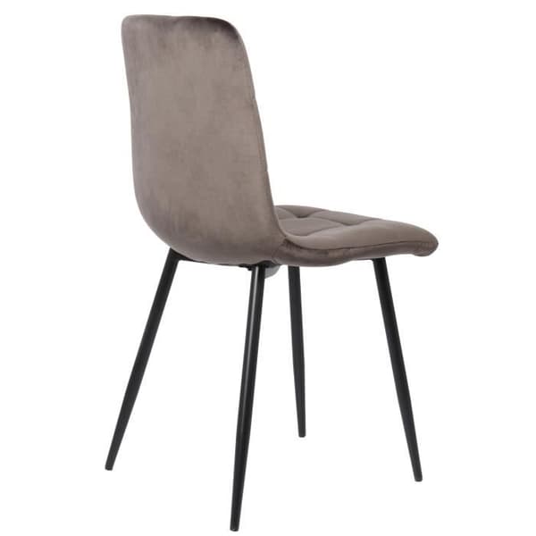 Set om 4 matstolar Tilde - CLP - Grå-Velour - Bekväm och designad