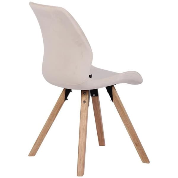 Set med 2 Luna Matstolar med träben, Cream-velour