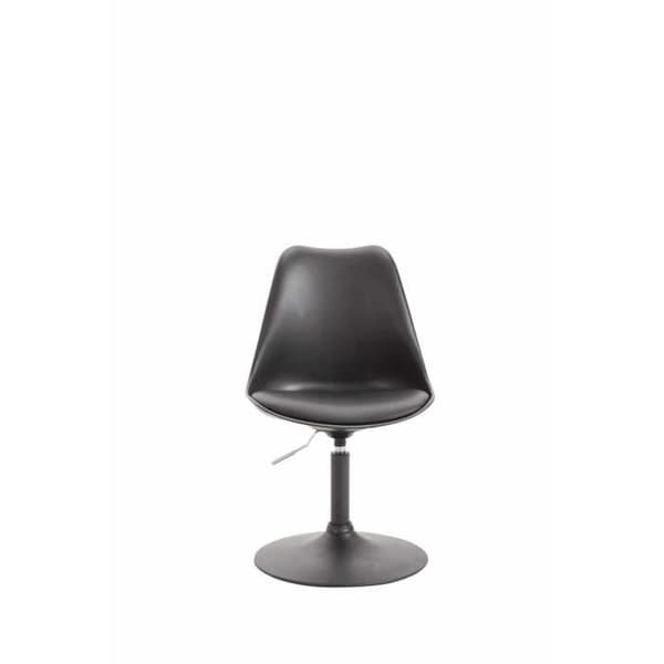 Set med 4 Maverick matsalsstolar Plast Vridbar sits metallpelare, svart - svart