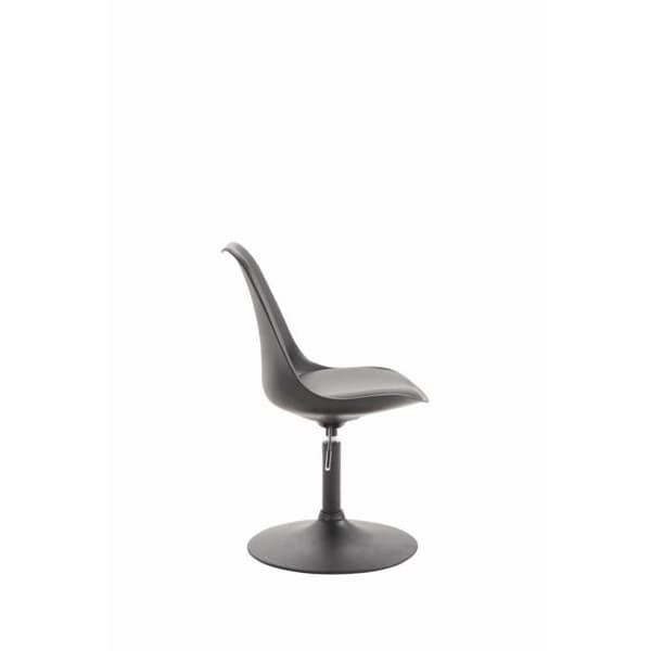 Set med 4 Maverick matsalsstolar Plast Vridbar sits metallpelare, svart - svart