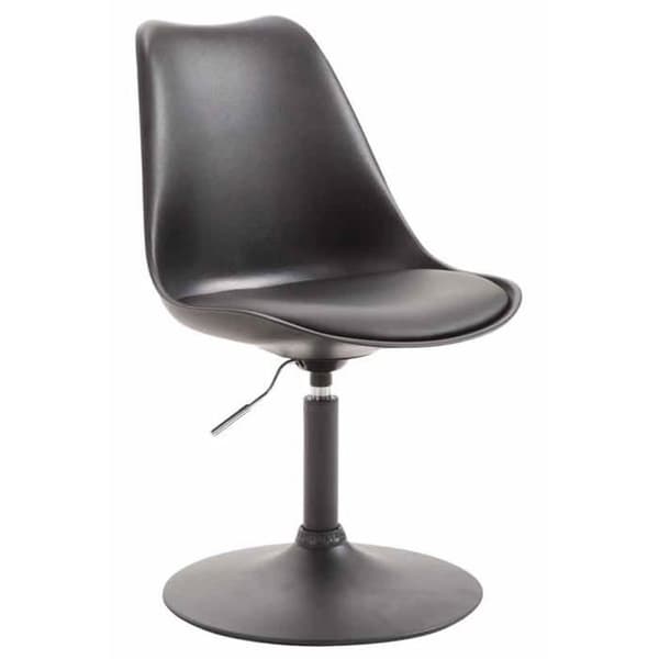 Set med 4 Maverick matsalsstolar Plast Vridbar sits metallpelare, svart - svart